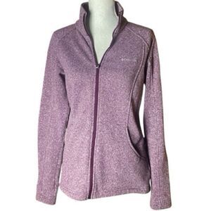 Columbia Womens Purple Heather Fleece Full Zip Stand Collar Jacket Medium
